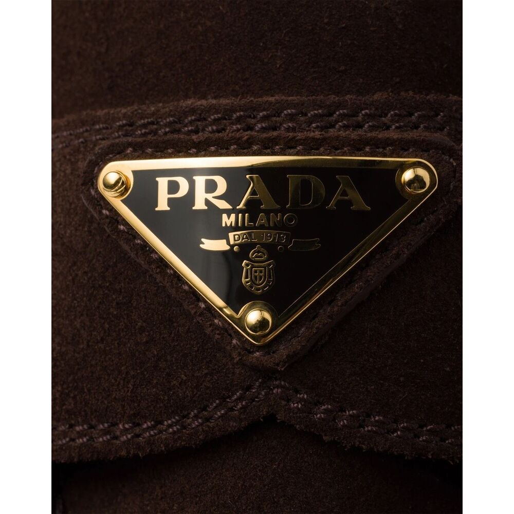 PRADA Chocolate suede loafers EU 39 / US 9 $1250 - Picture 7 of 16